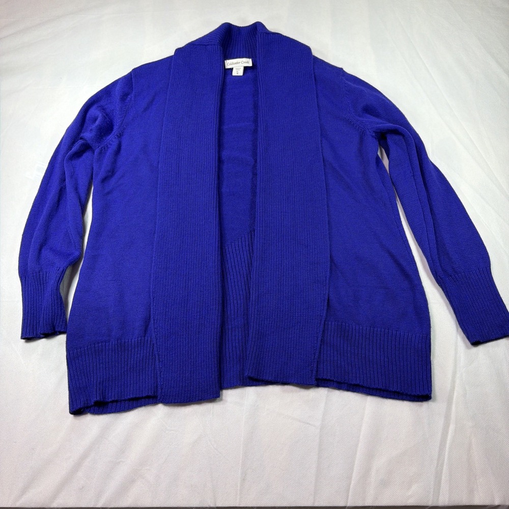 Coldwater Creek Royal Blue Merino Wool Blend Open Cardigan XL 16W